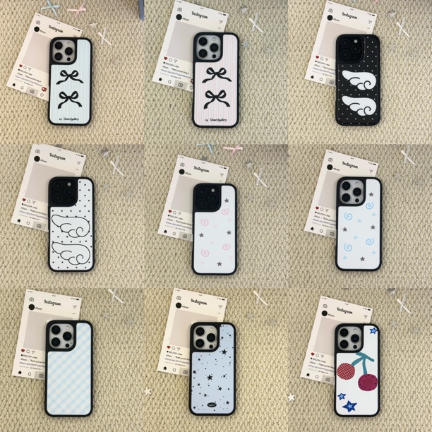 晶瓷磨砂 合集 简约百搭可爱风黑边手机壳适用iPhone 16多型号