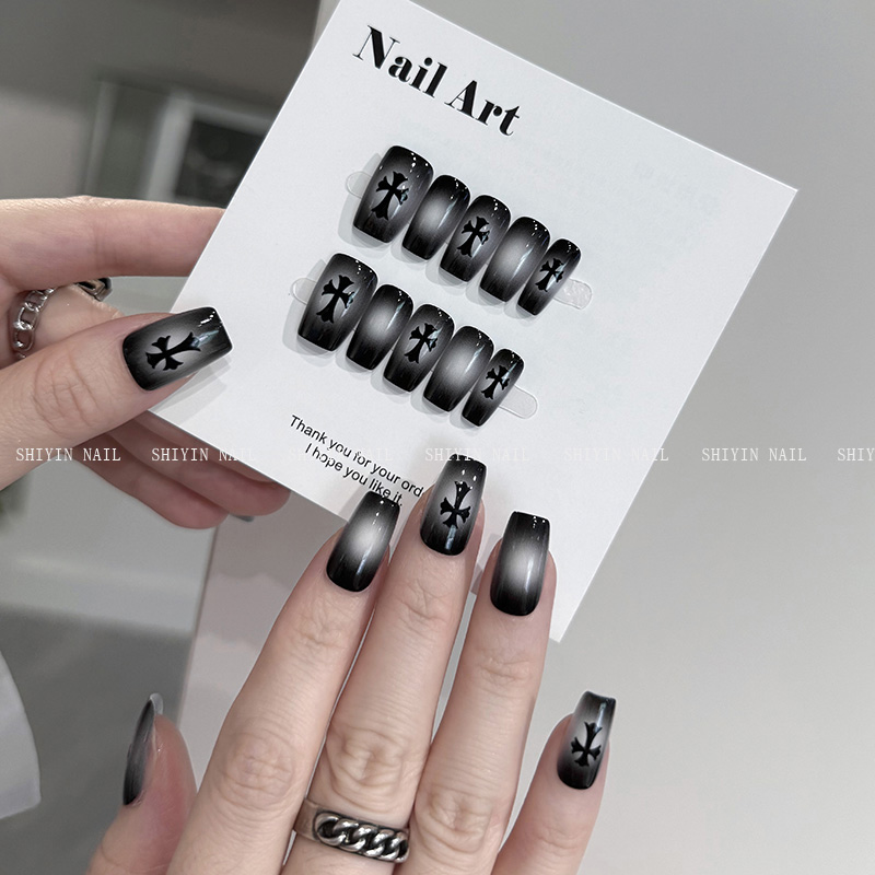 CPY-60暗黑克罗心新款网红穿戴甲甜酷暗黑显白高级感ins风成品甲