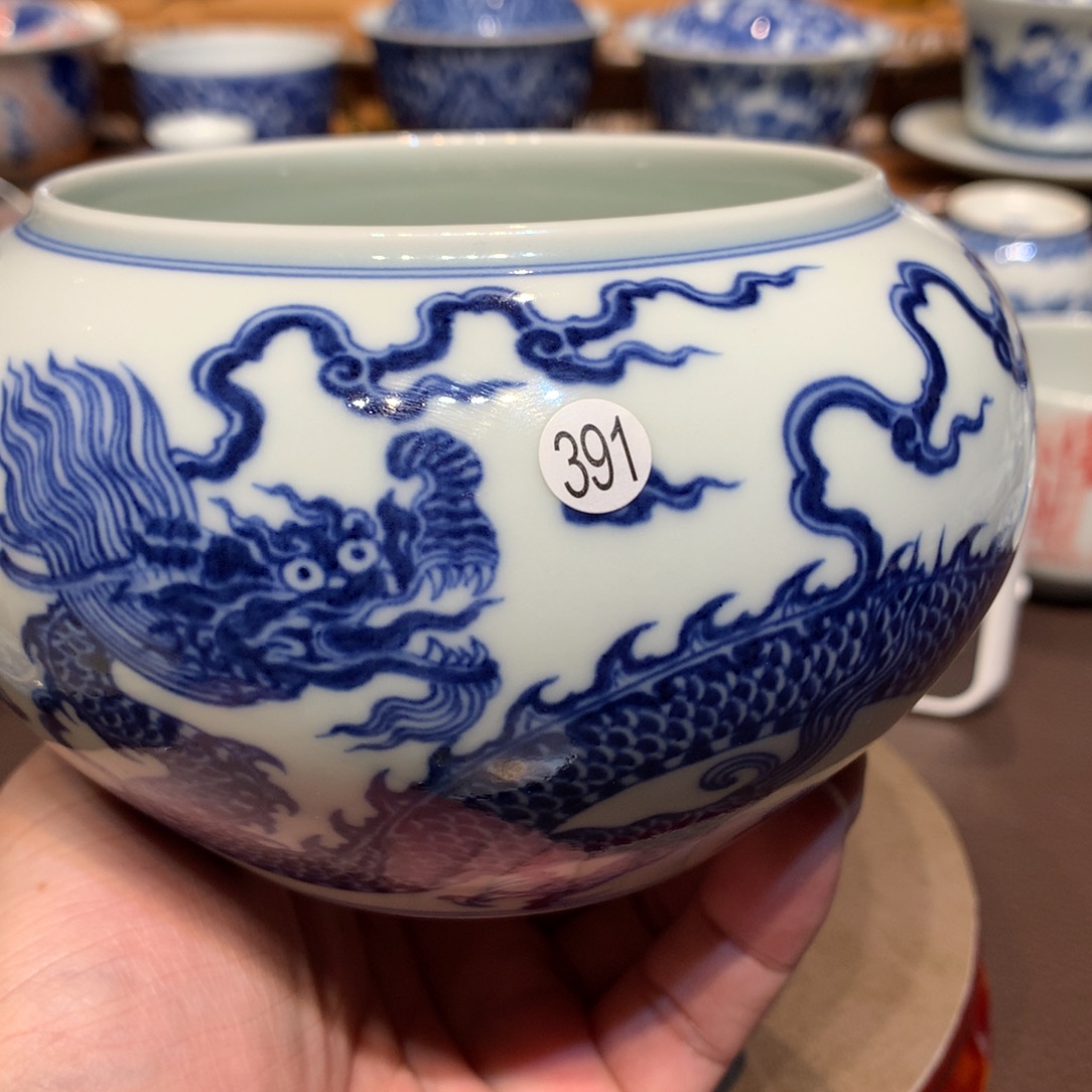雪***发391青花龙纹水洗一个