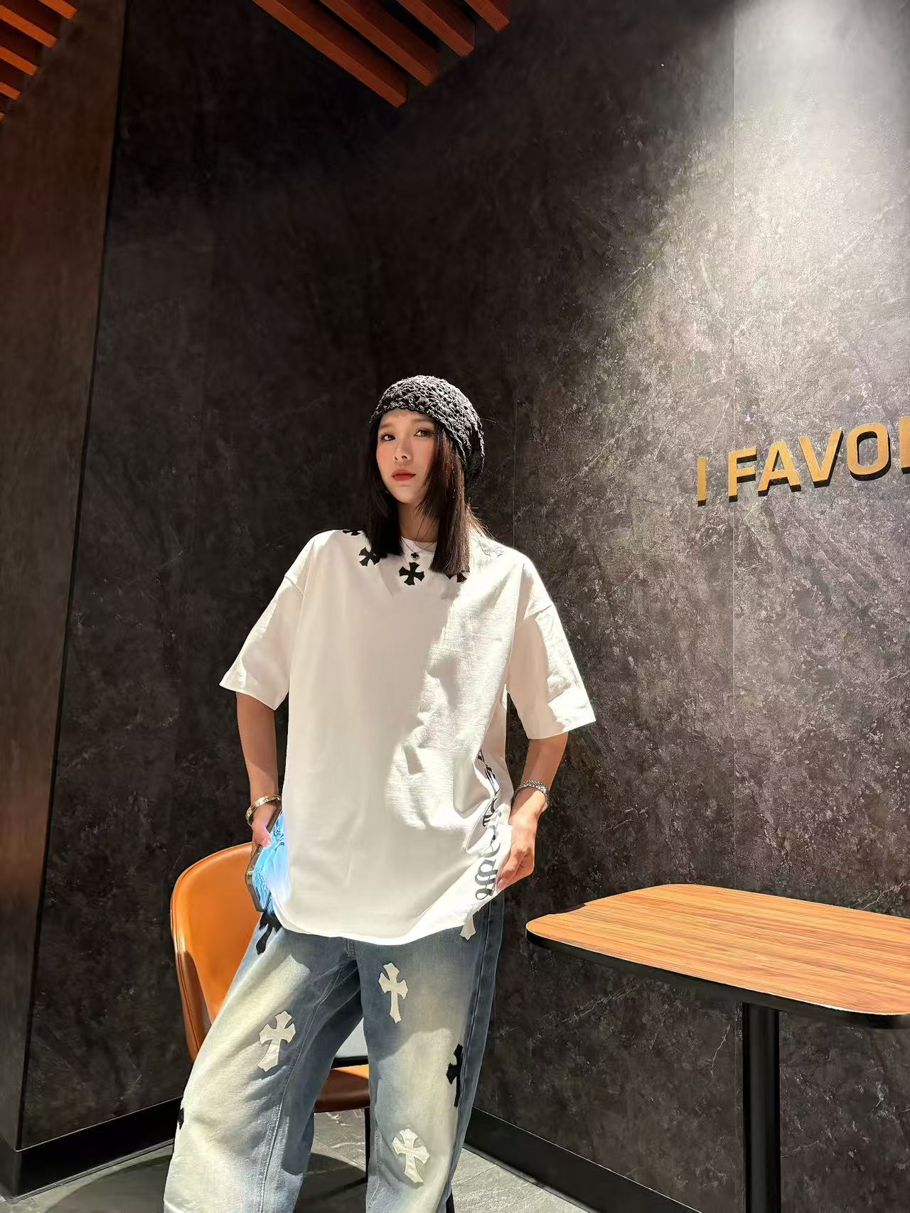 2551十字架25ss新款短袖T恤320克重克 轻奢高端款 时尚(男女同款）