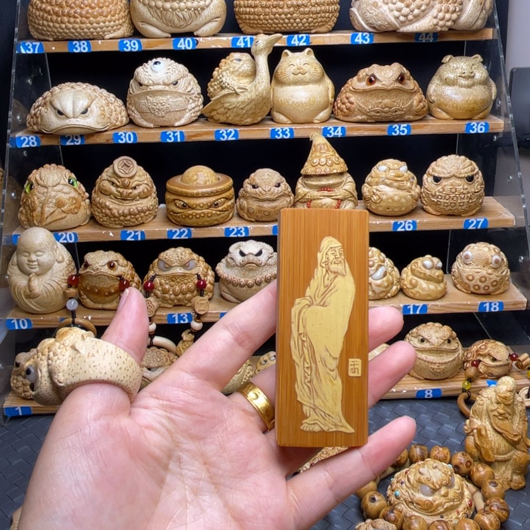 竹游****牙签盒留青竹刻
