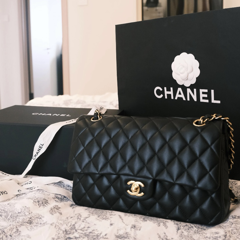 95新 Chanel/香奈儿 Chanel黑金中号cf  25090098-08
