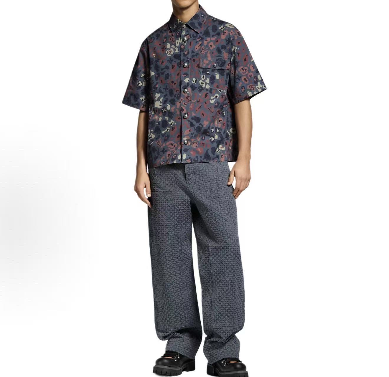 未使用 LouisVuitton/路易威登 17679 nigo联名短袖衬衫 尺码：M码