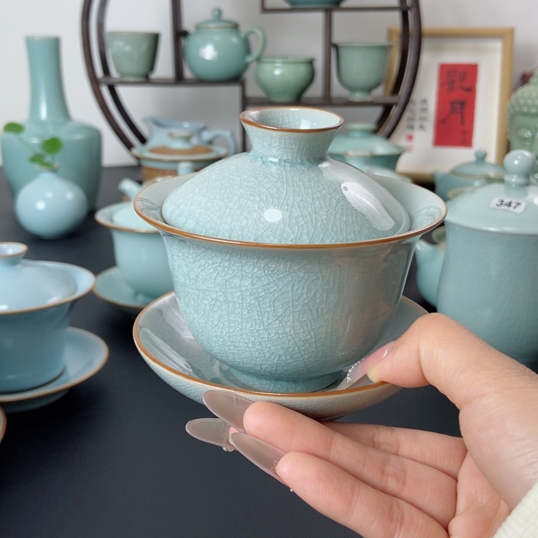 一级品冰裂元宝盖碗