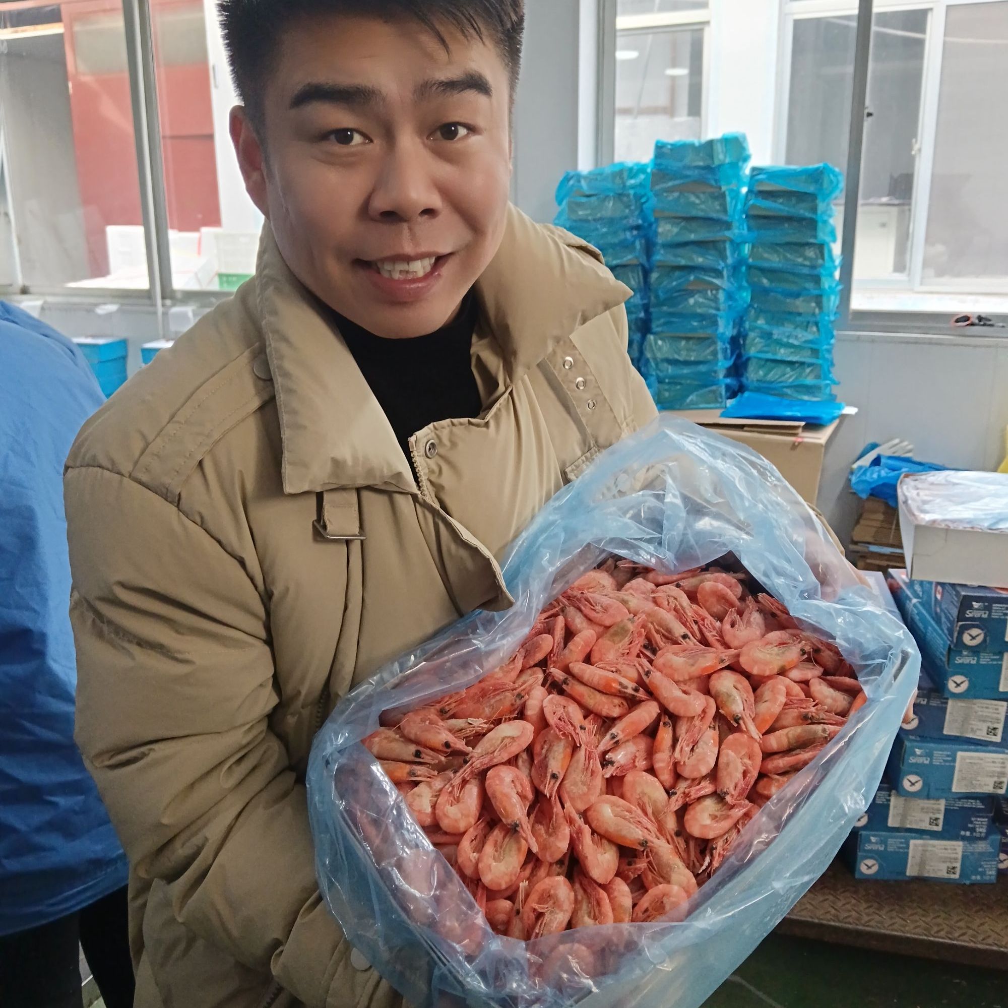 北极虾90-120【头腹籽】净重3斤即食冰虾鲜活头籽海鲜水产冻虾