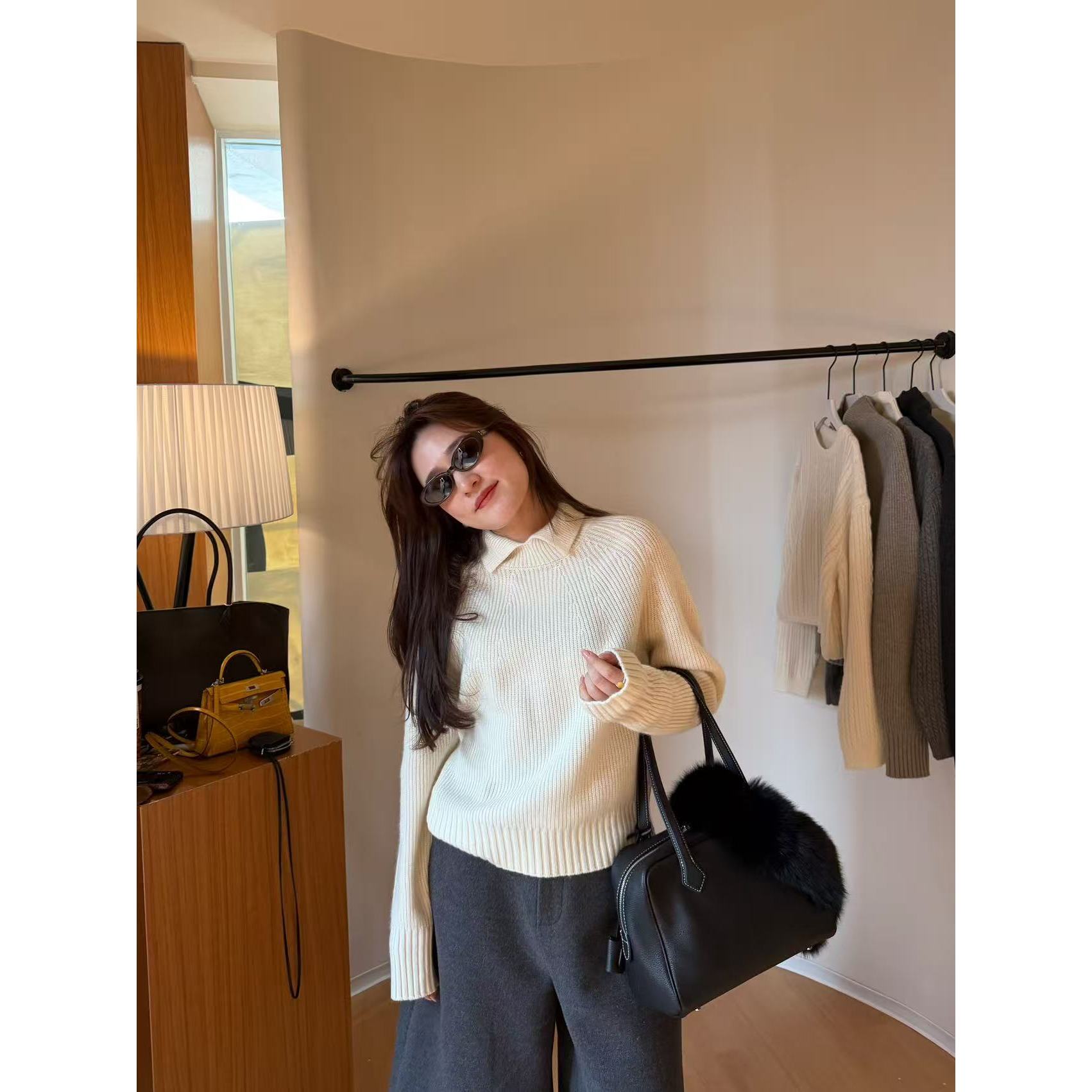 翻领套头设计毛衣20222