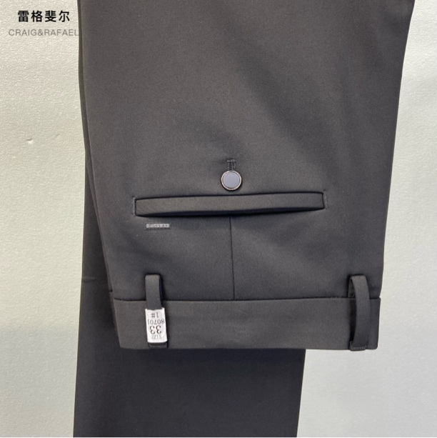 80701男士秋冬黑色直筒商务休闲裤18cm+裤脚舒适百搭有型25新品