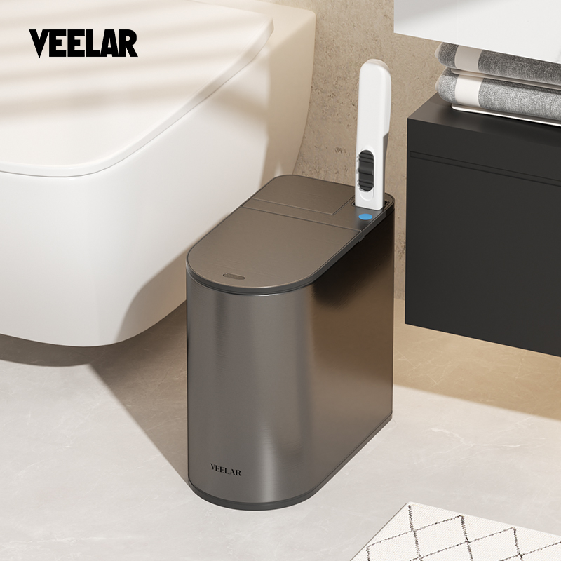 VEELAR智能感应垃圾桶卫生间厕所家用夹窄缝带马桶刷一体