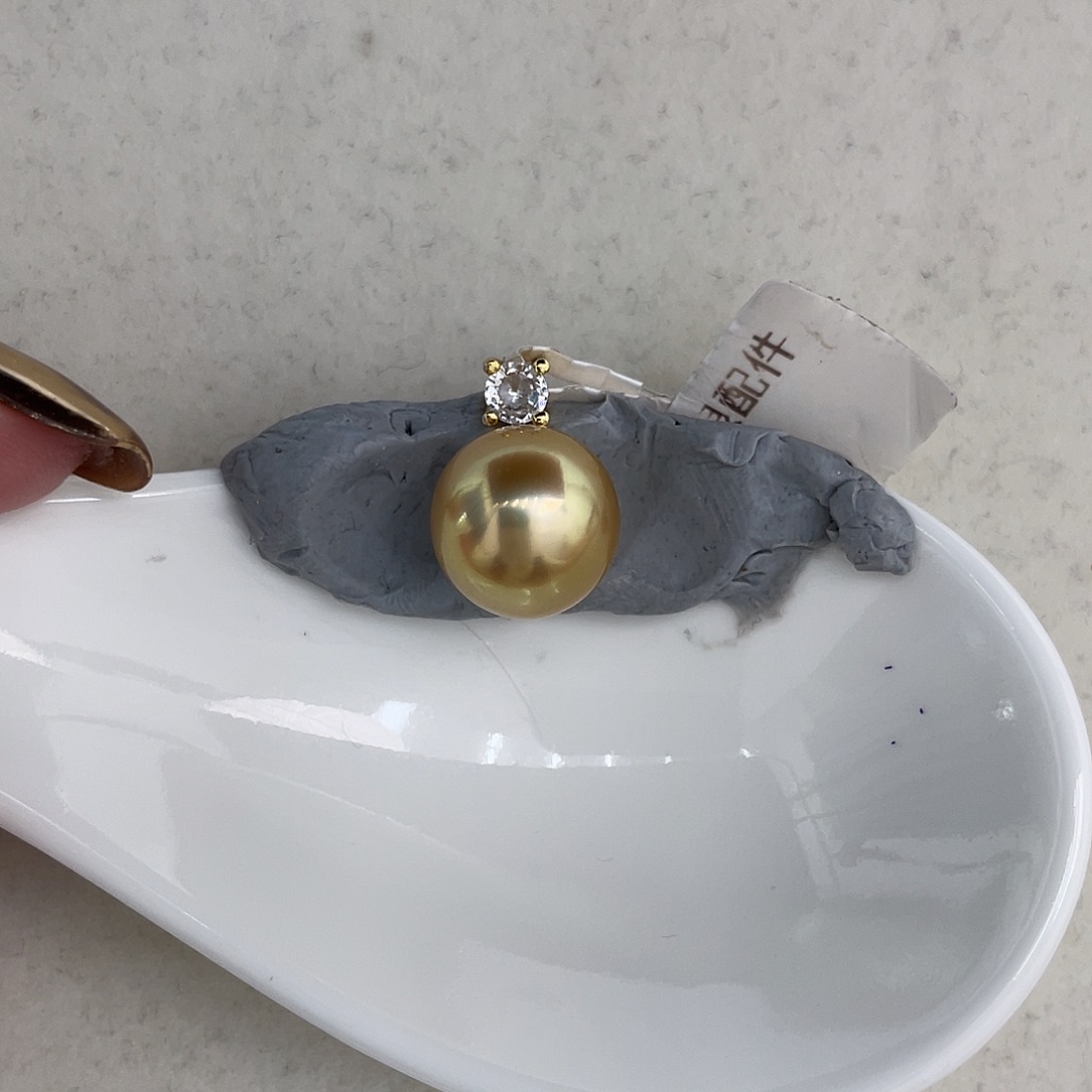 定制海水珍珠未镶嵌裸珠金珠11.9mm