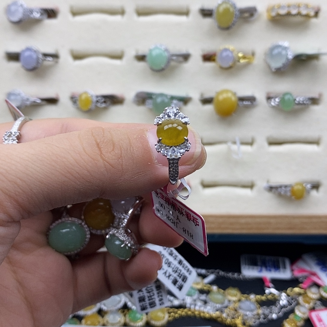 翡翠银S925镶嵌戒指