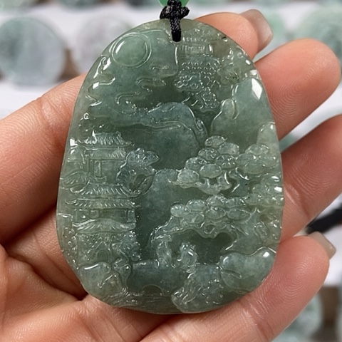 翡翠颈饰未镶嵌山水福利