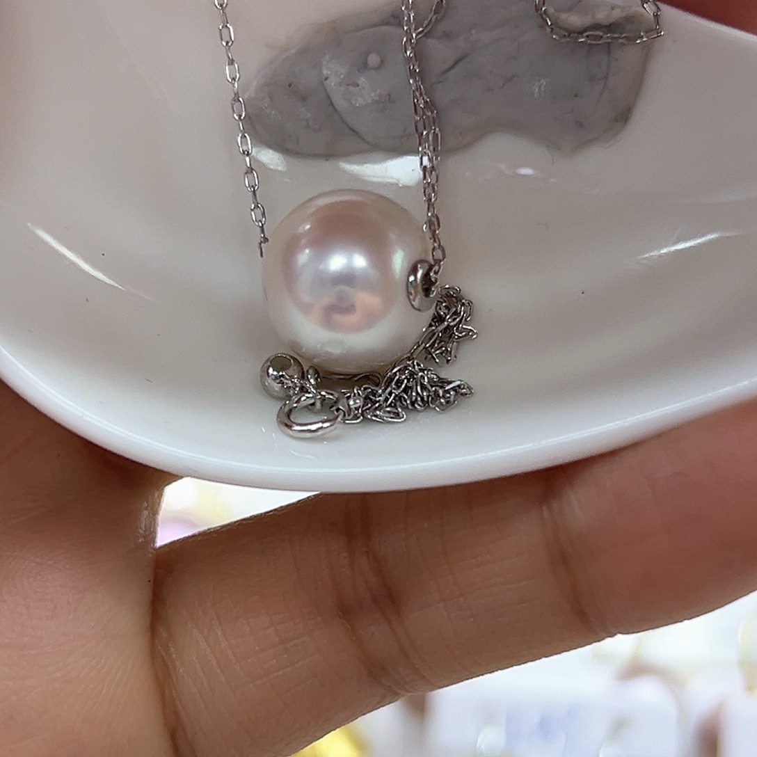 淡水珍珠颈饰银S925镶嵌银链子一起