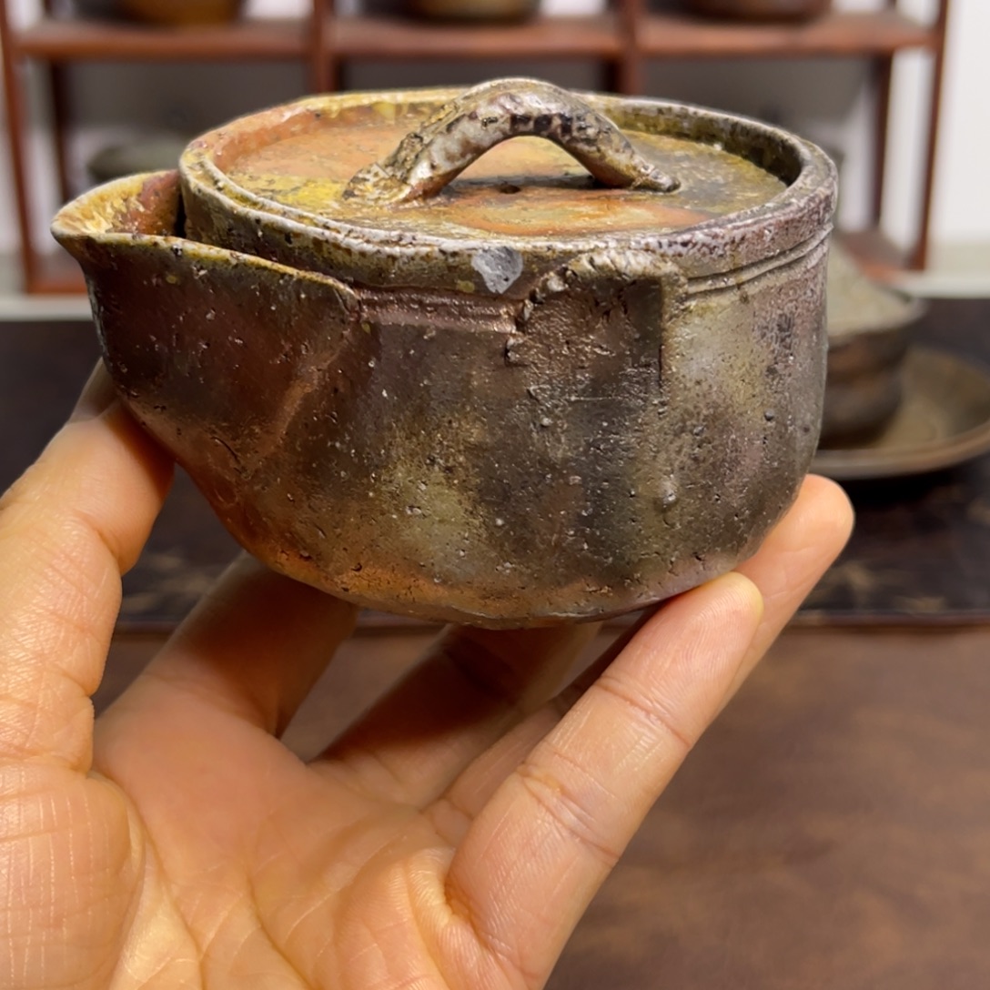备前烧作品陶秀造有磕
