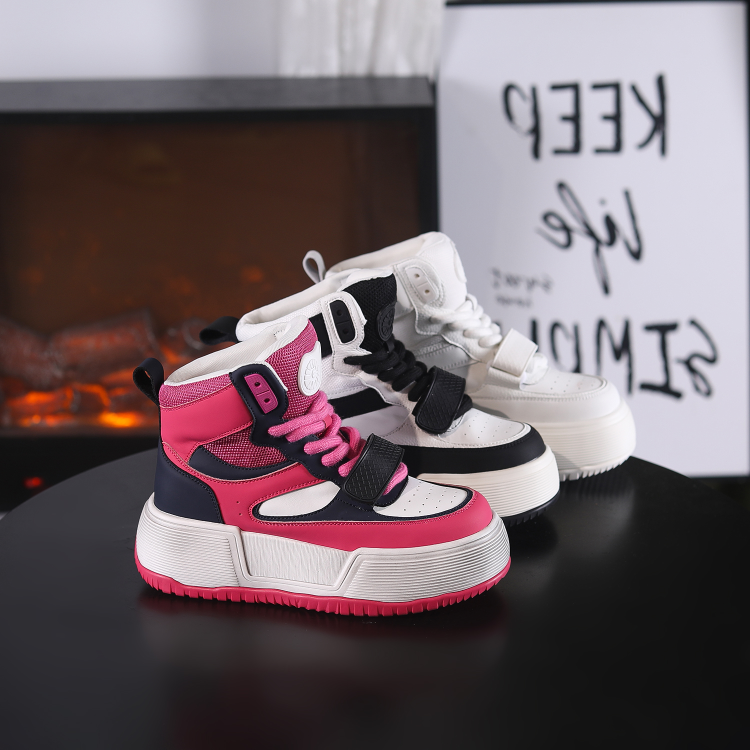 RIELOV【兰兰】增高6cm秋季时尚厚底潮百搭女士运动鞋韩版3988