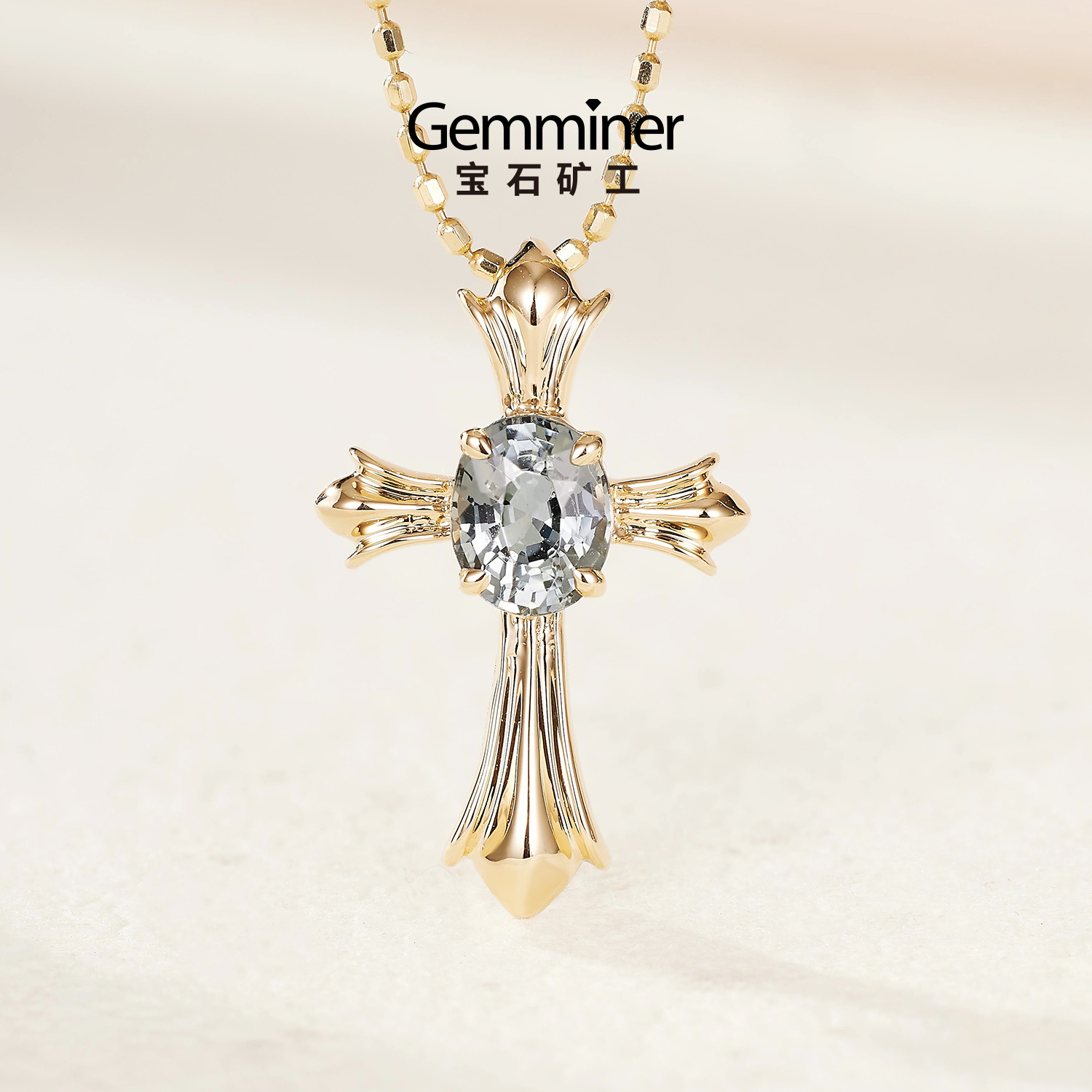 宝石矿工 18K金尖晶石吊坠