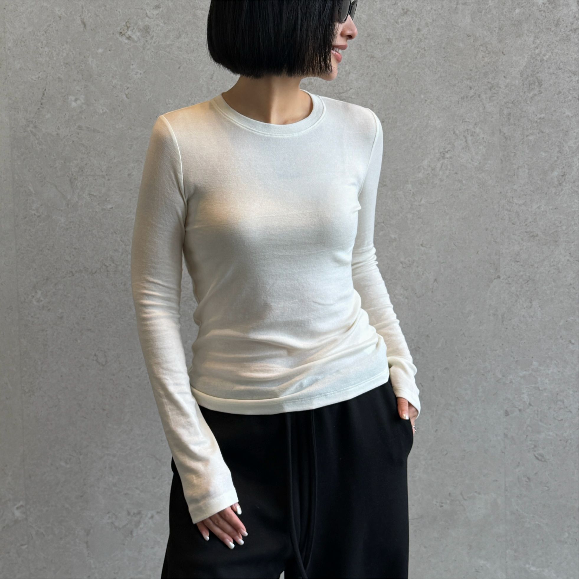 （升级30羊毛）天丝羊毛圆领长袖打底秋季休闲长袖修身型T恤百搭
