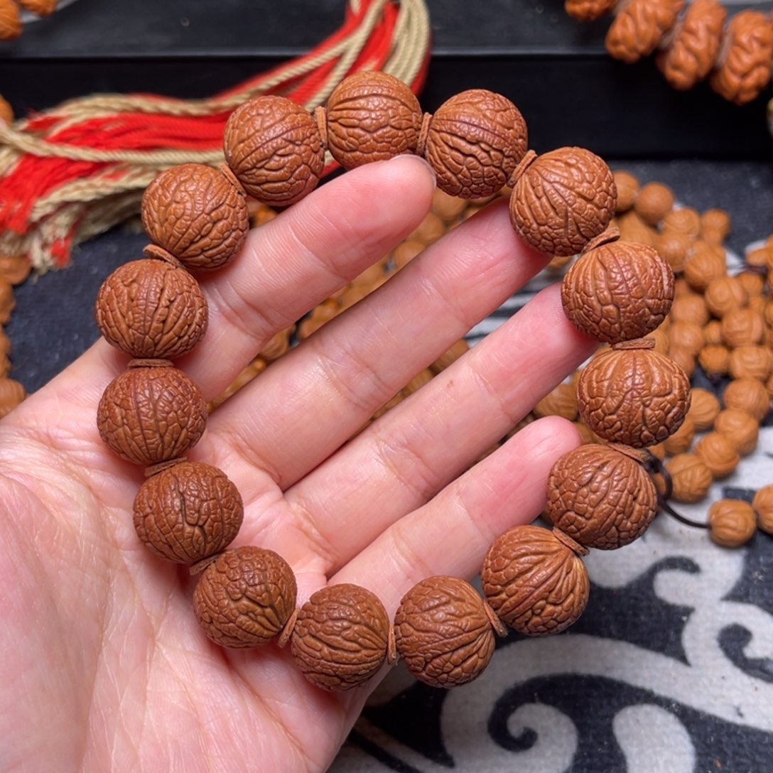 桃核手串龙纹仿古16