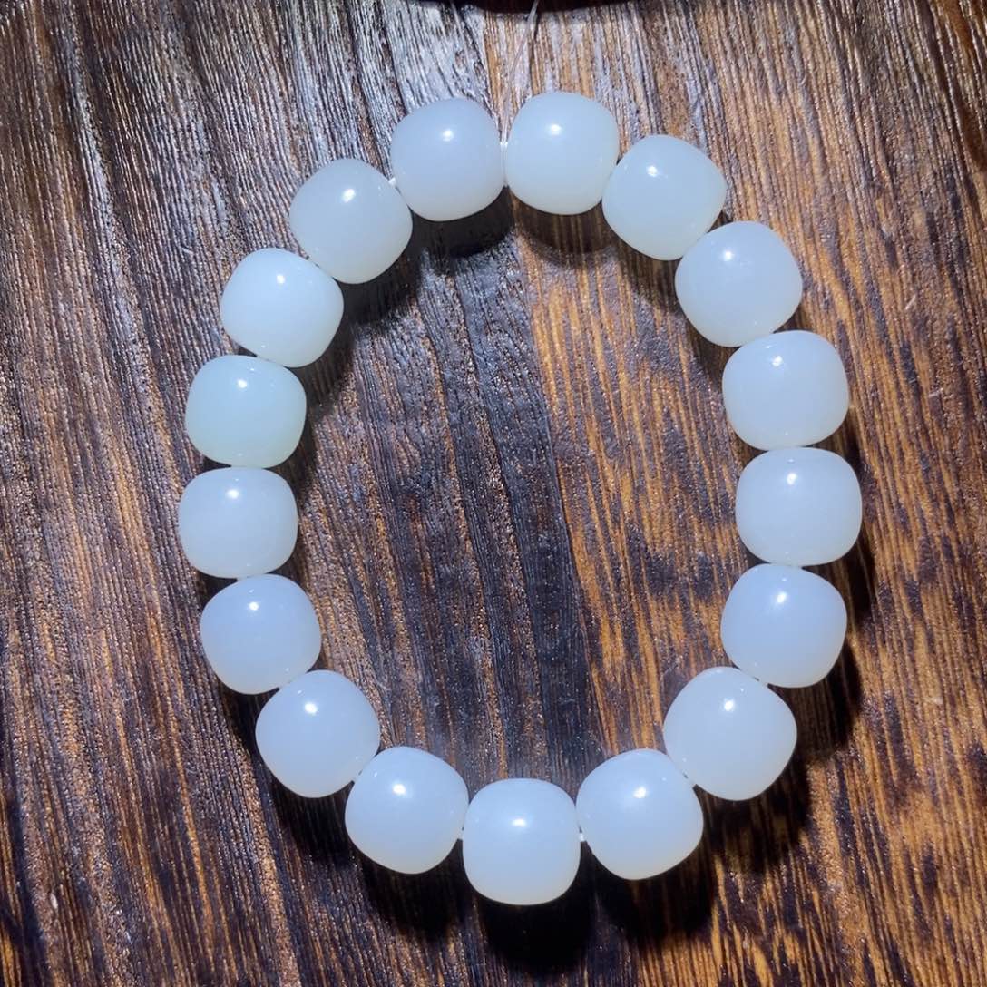 和田玉手串未镶嵌卡13老型