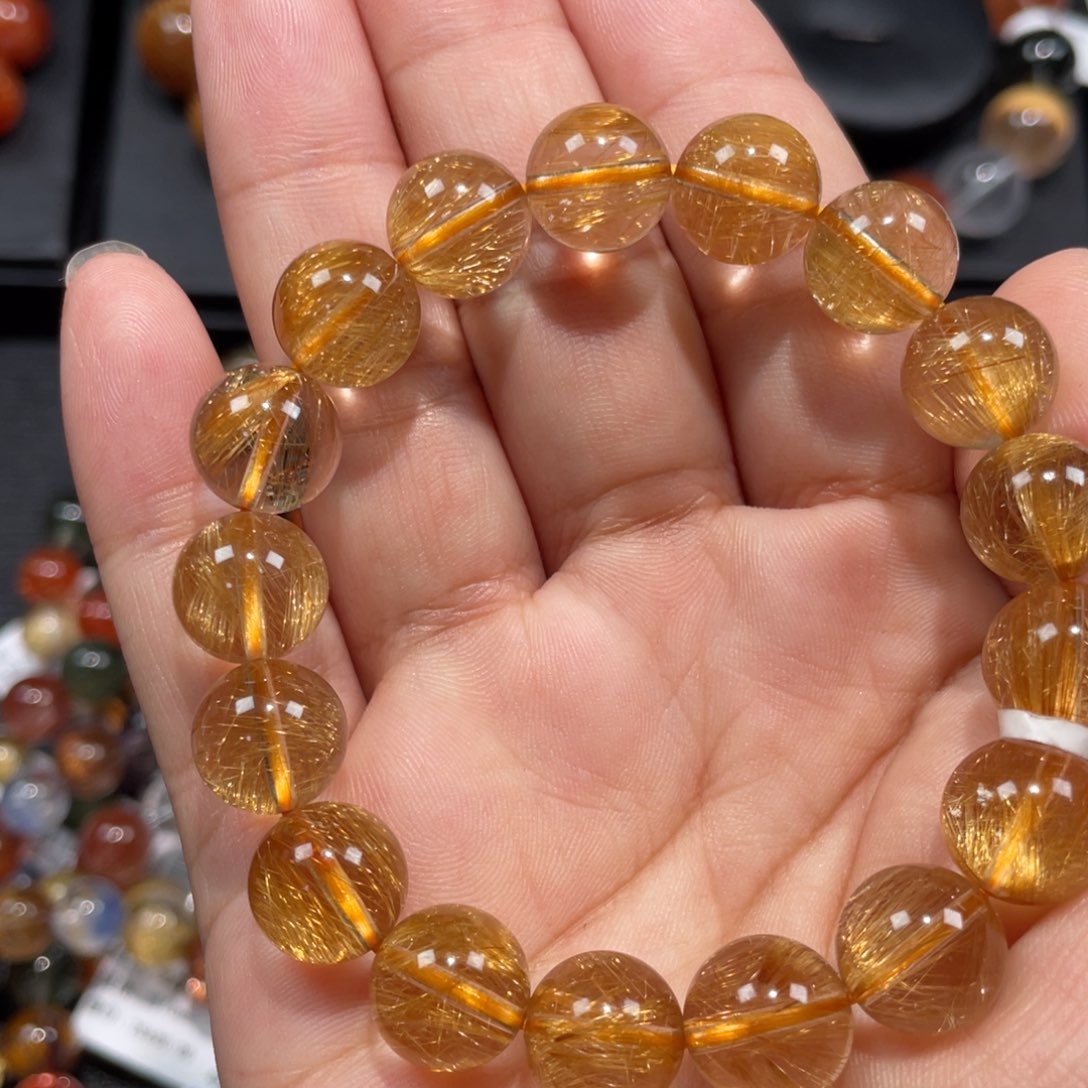 水晶手链未镶嵌金发晶手链11mm