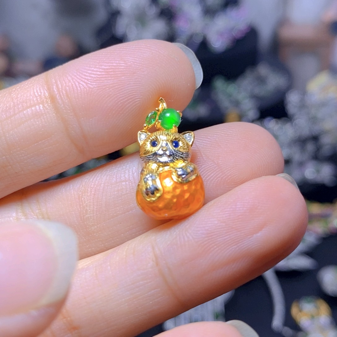 翡翠银S925镶嵌耳饰天然翡翠