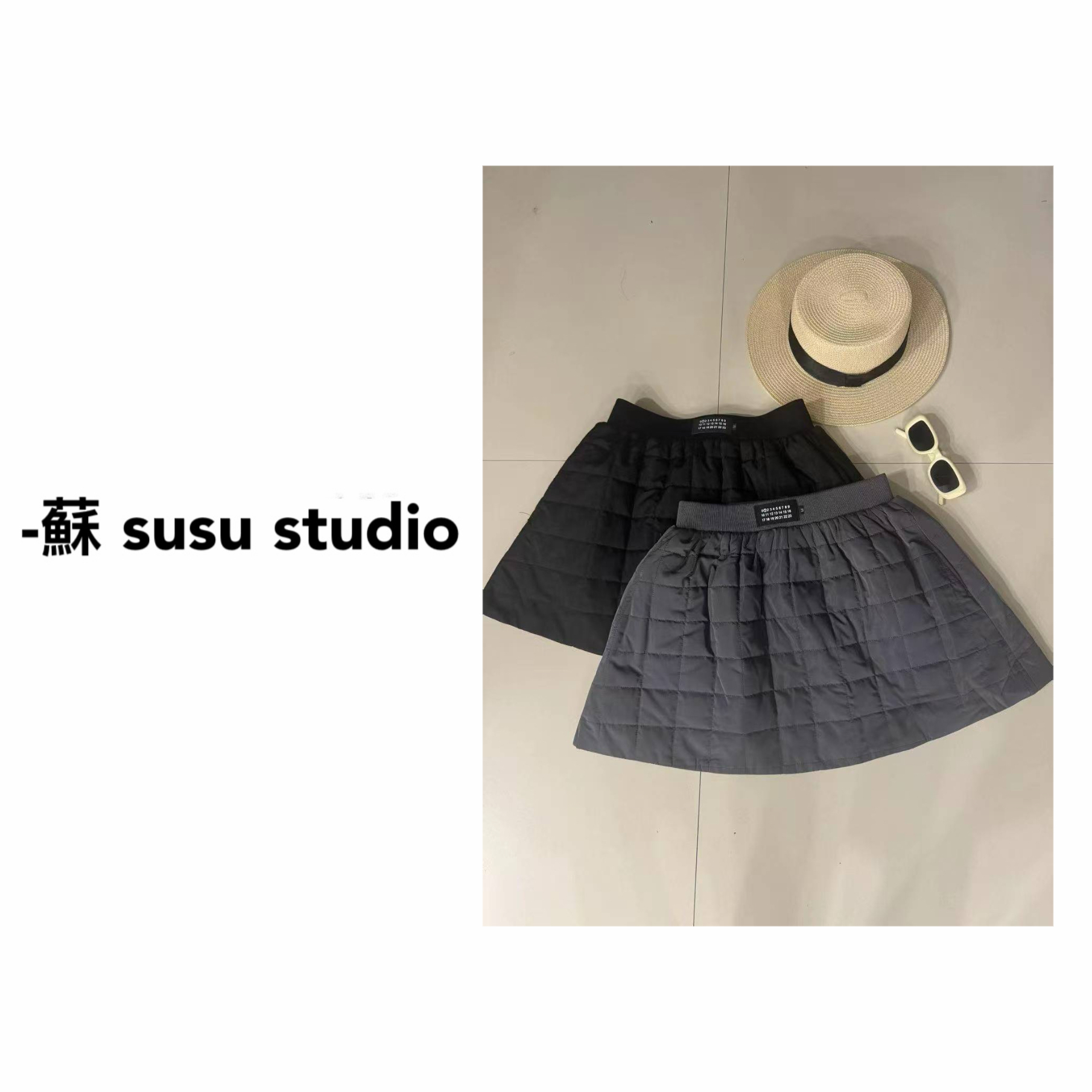 SU 松紧带纯色短裙少女风秋冬松紧腰冬季休闲  H0990