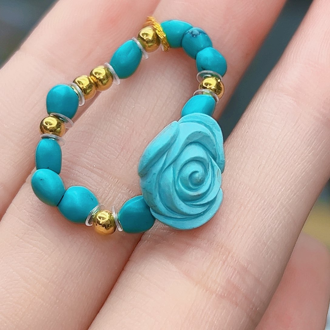 绿松石珠宝奇石18K金镶嵌