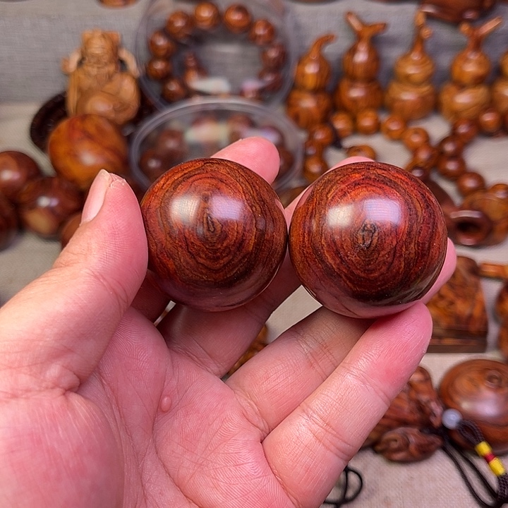 黄花梨/降香黄檀海南黄花梨油梨4.0手球工艺品