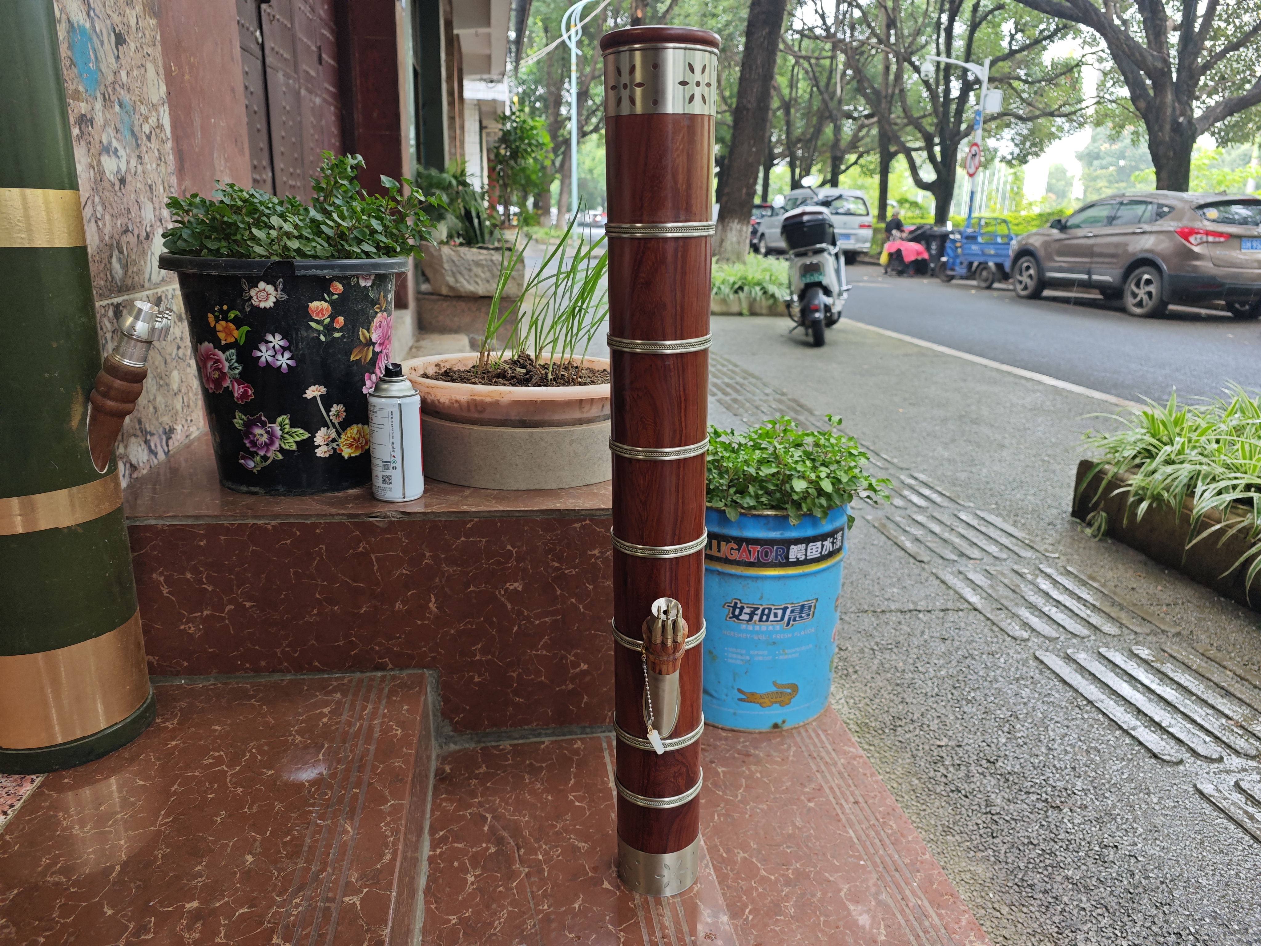 大红酸枝左右丝铜箍手工嘴高端精致云南水烟筒