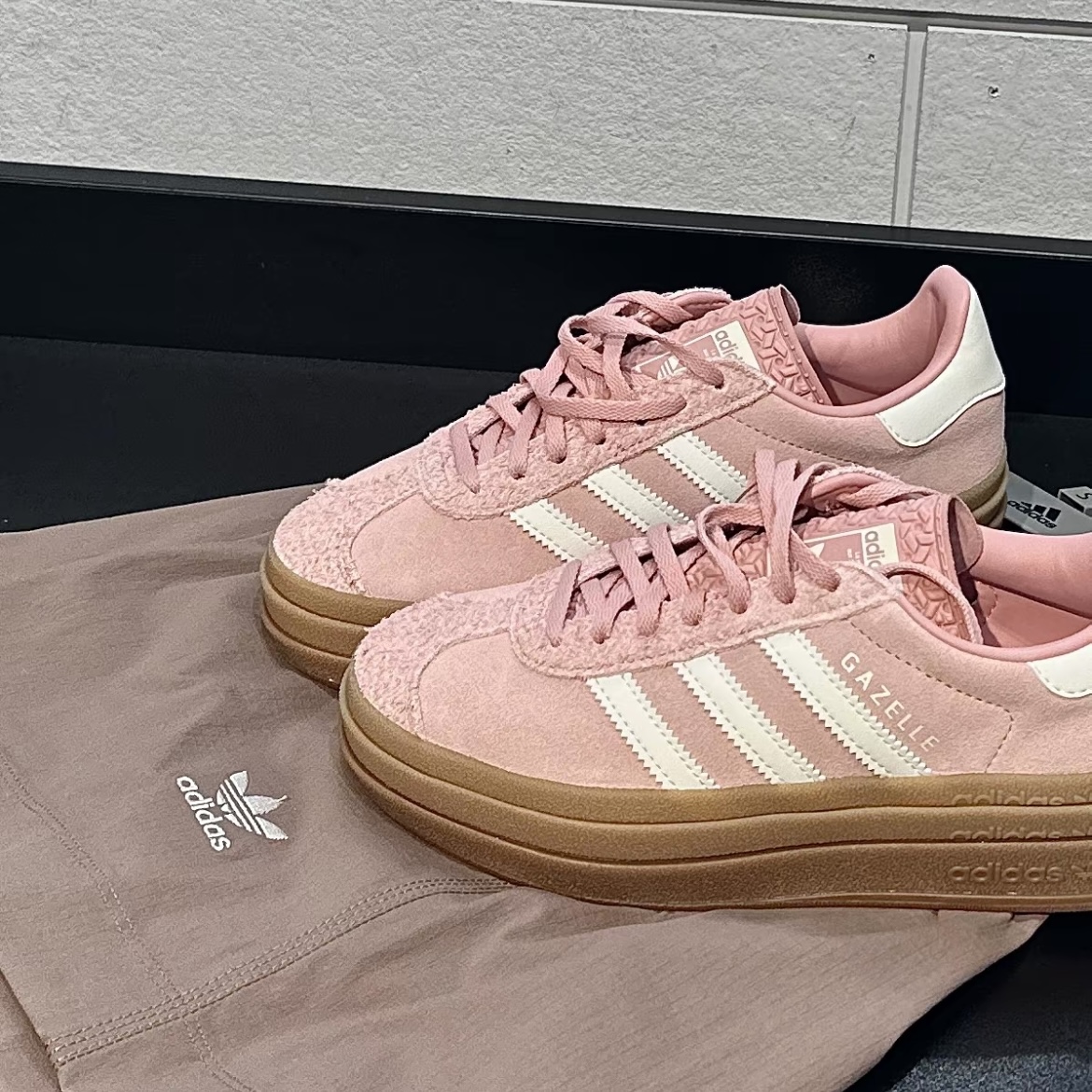 adidas/阿迪达斯三叶草女鞋GAZELLE 厚底增高运动板「T头鞋JS3903