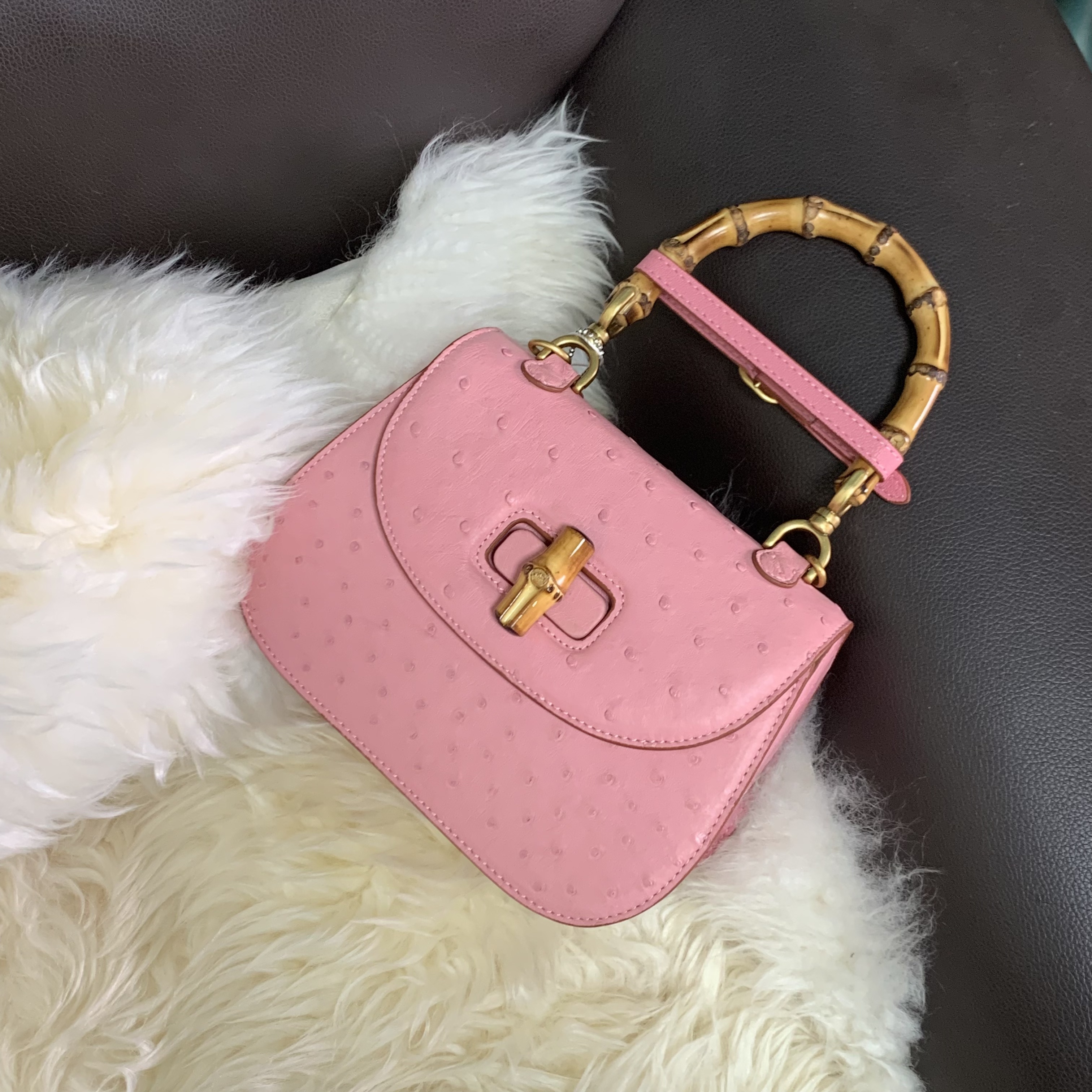 【小包快跑】鸵鸟竹节包 单手柄单肩手提女包休闲时尚百搭