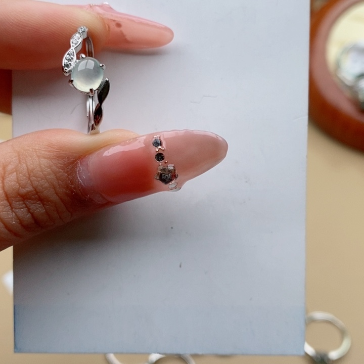 翡翠戒指银S925镶嵌11111