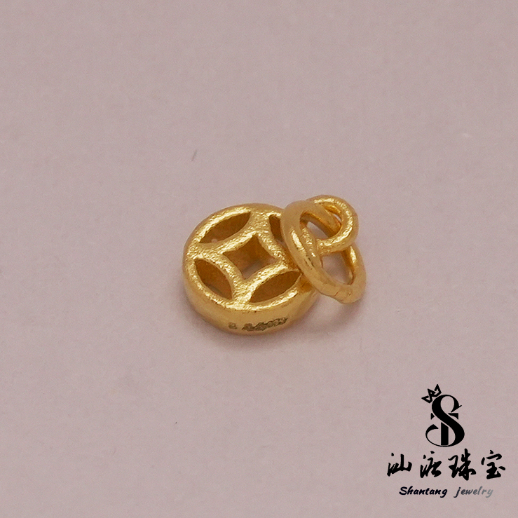 足金小铜钱diy串珠