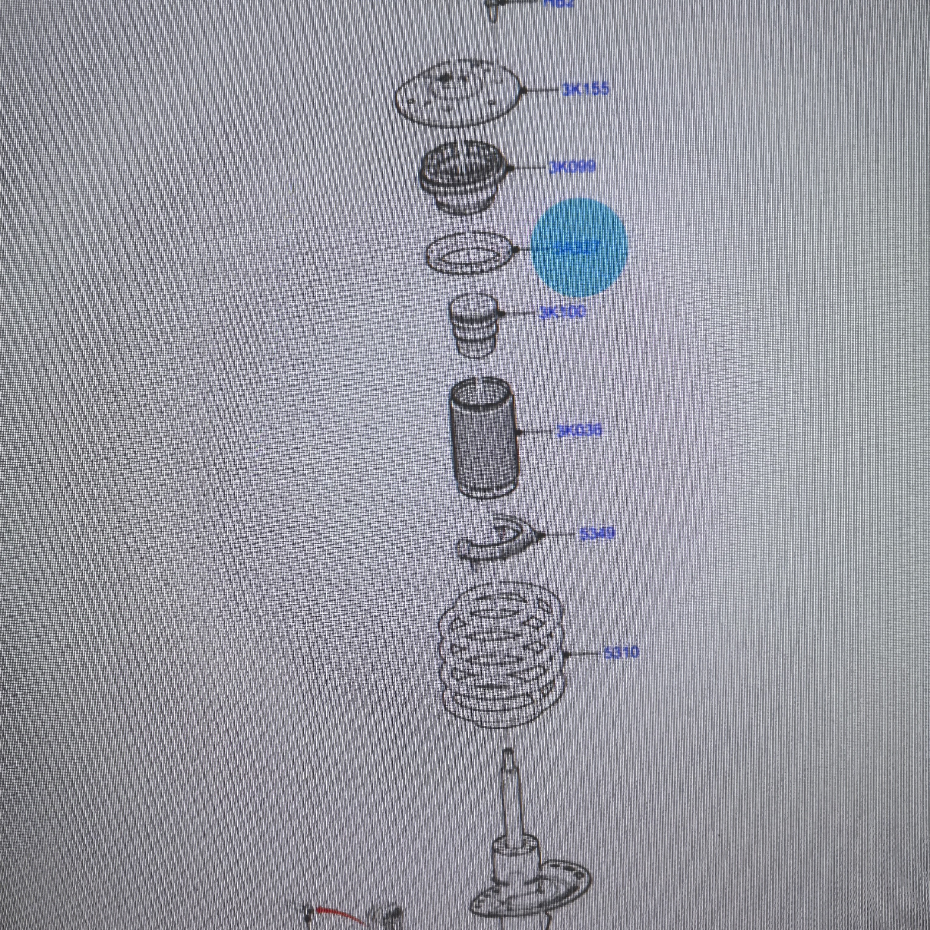 13蒙迪欧前减震弹簧缓冲胶垫上