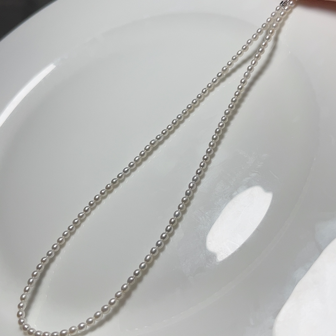 淡水珍珠未镶嵌颈饰2.9左右冷白镜面小胖米秀气精致