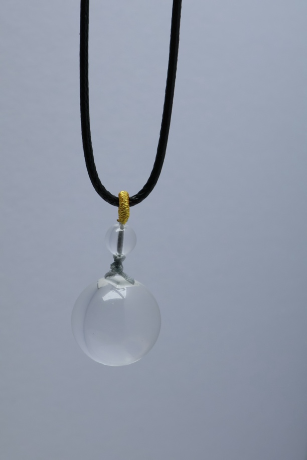 纯天然白水晶单珠锁骨项链