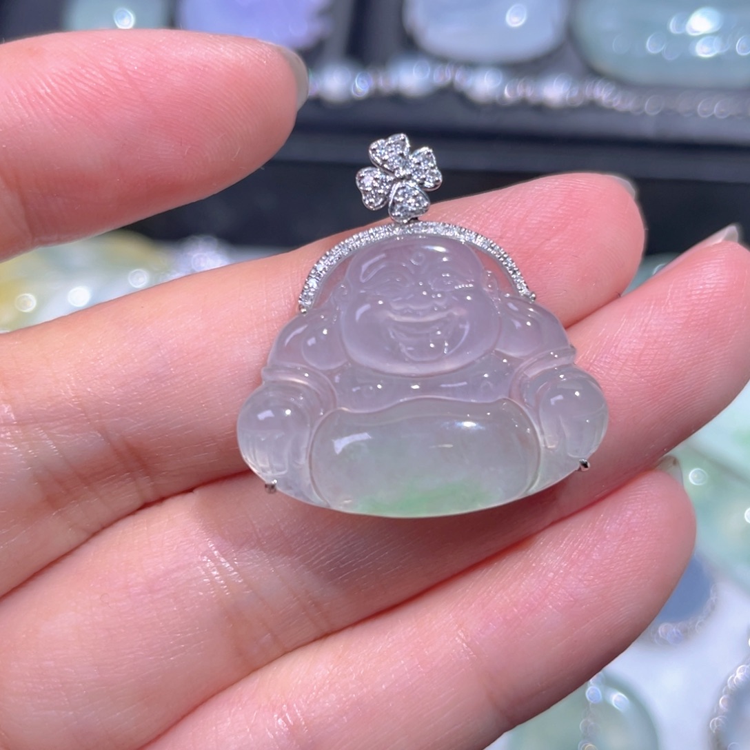 颈饰18K金镶嵌翡翠翡翠