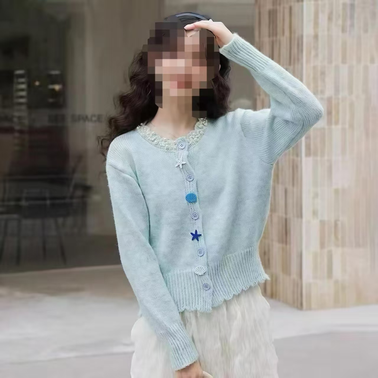 【1112 毛衣】开衫宽松圆领时尚毛针织衫上衣百搭