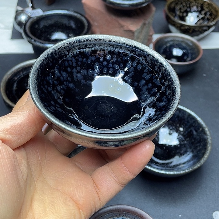 茶盏绝版电烧空心水母滴束口