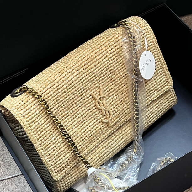 95新 YSL/圣罗兰 夏七中古/草编kate单肩包/1681865