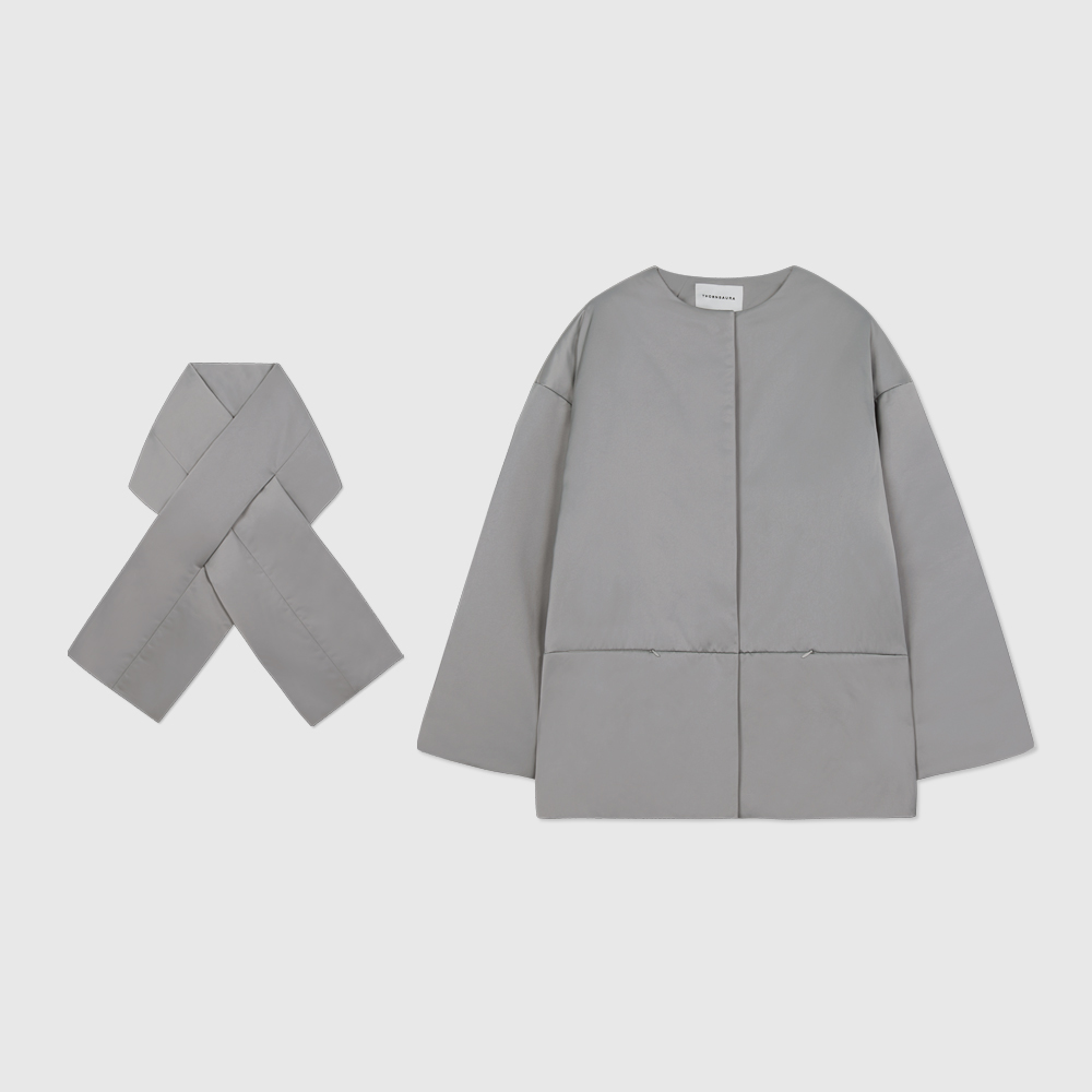 棘光THORNSAURA 秋冬磁吸扣简约无绗缝设计感围巾棉服T23W821