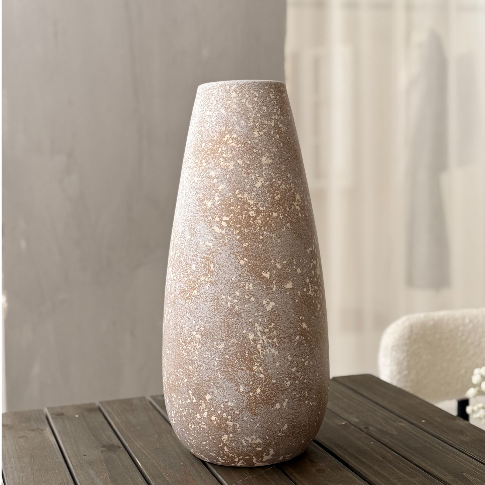 金棕色落地陶瓷花瓶营造高级氛围感家居装饰好物