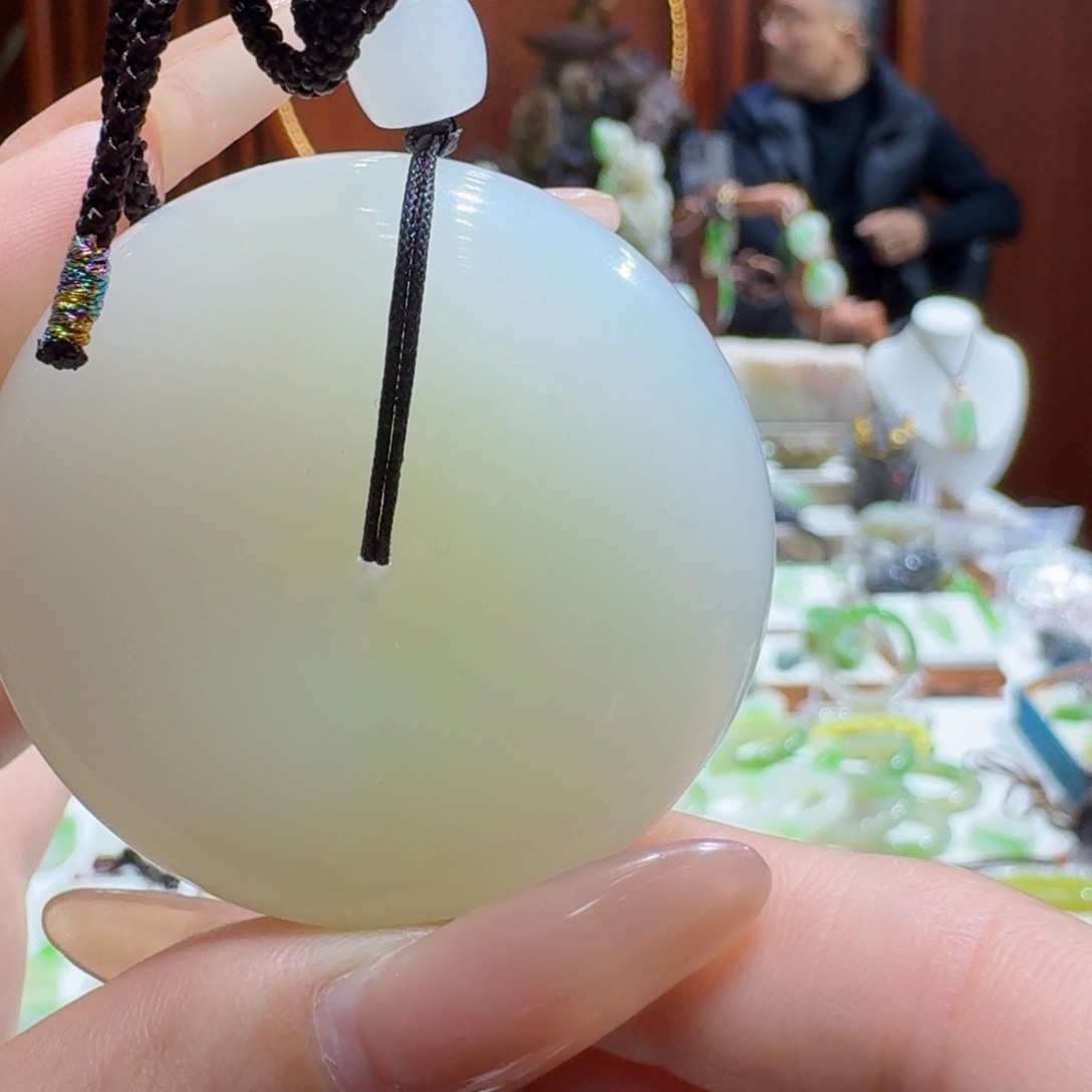 和田玉白玉平安扣未镶嵌