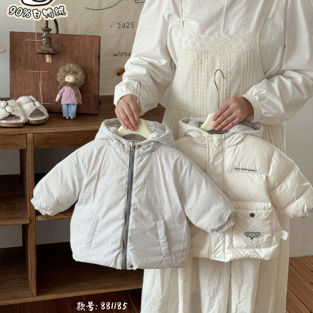 881185-谷米熊萌狗双面穿羽绒外套