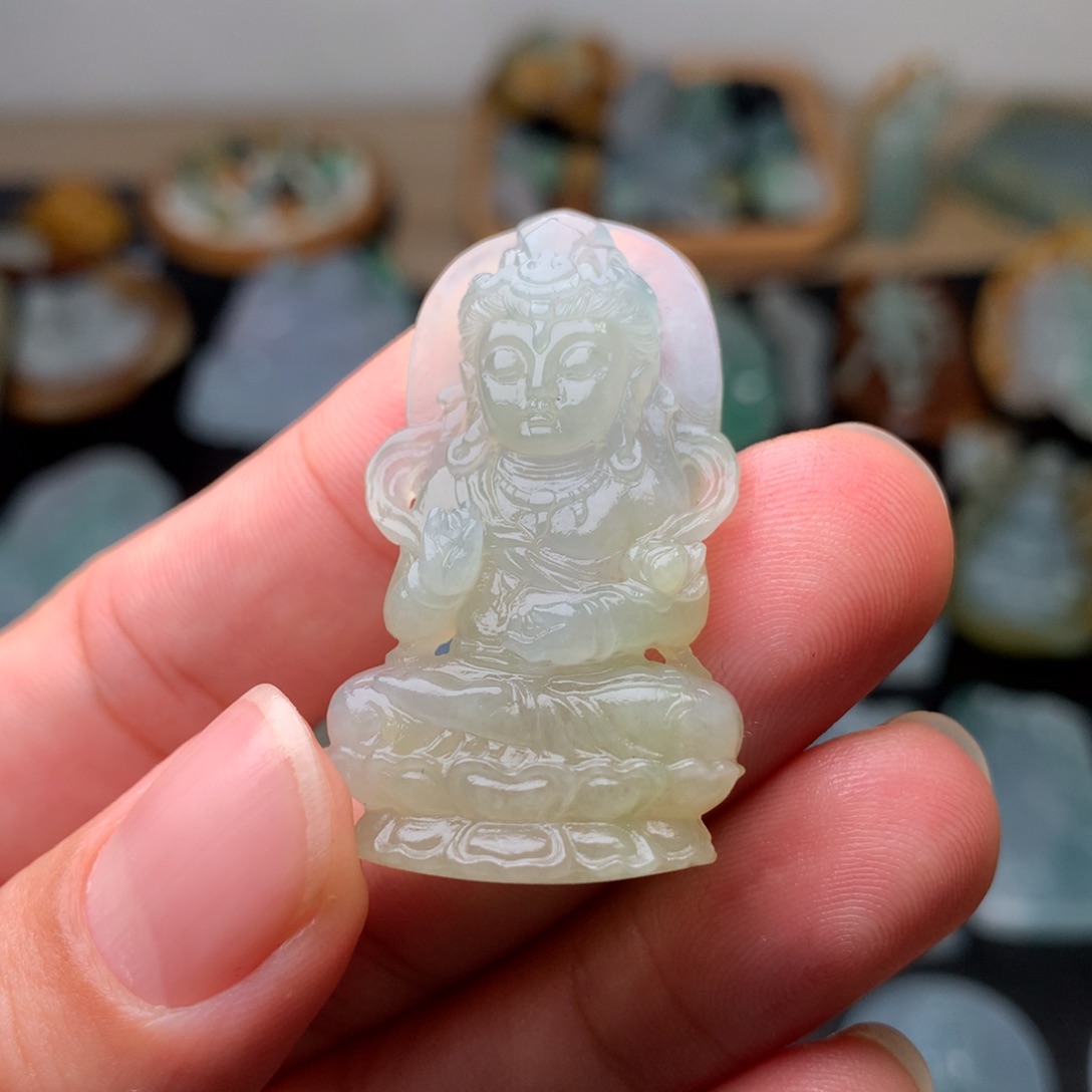 定制翡翠未镶嵌文殊