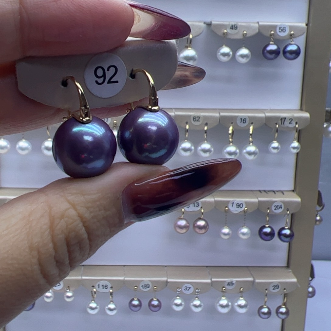 淡水珍珠耳饰18K金镶嵌