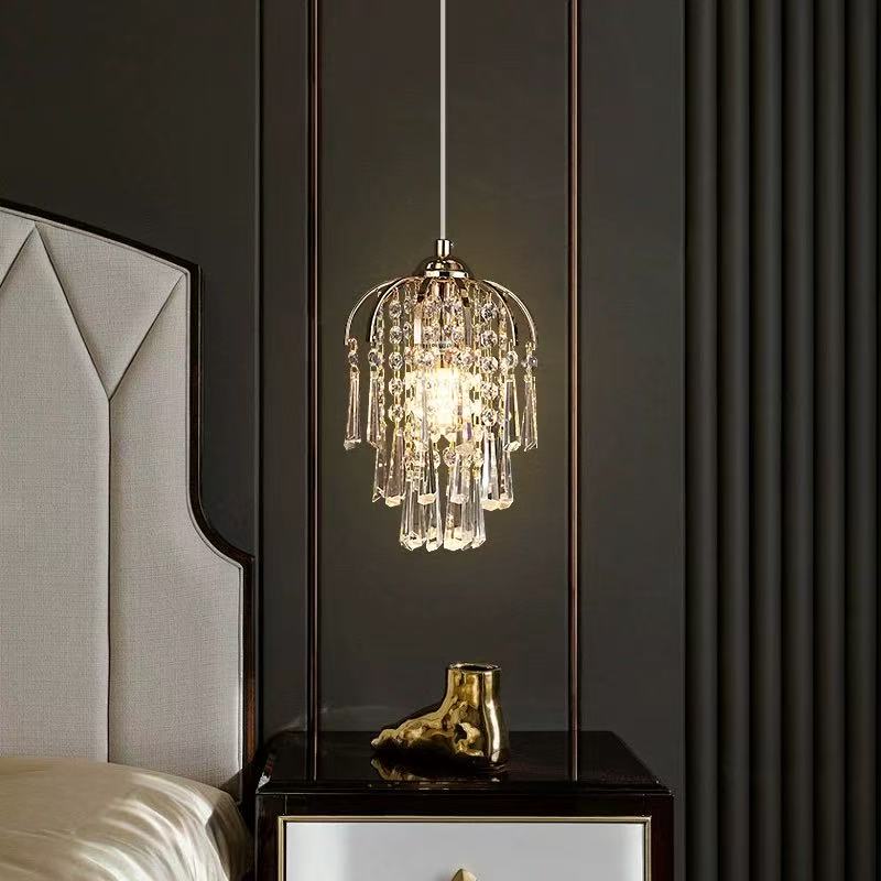 美杜莎餐厅床头小吊灯水晶灯卧室轻奢时尚