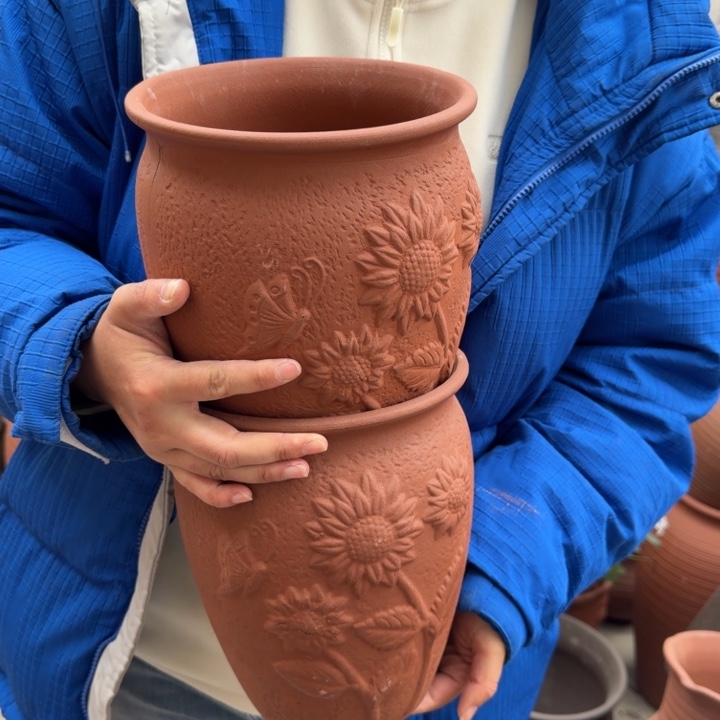 花盆紫砂口19高24宜兴紫砂粗糙正常