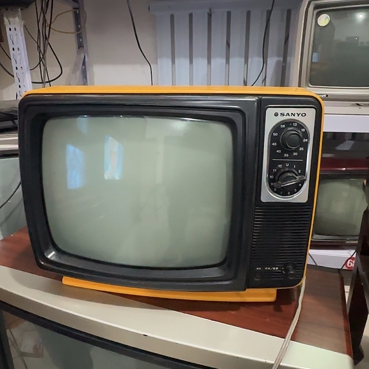 塑料12寸黑白电视机，民俗物件