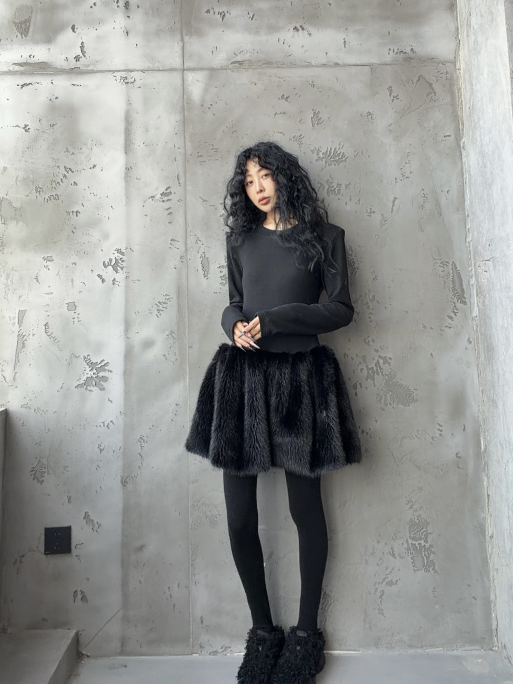 VIVISPLENDID21801#新年定制MIU系毛毛针织氛围裙