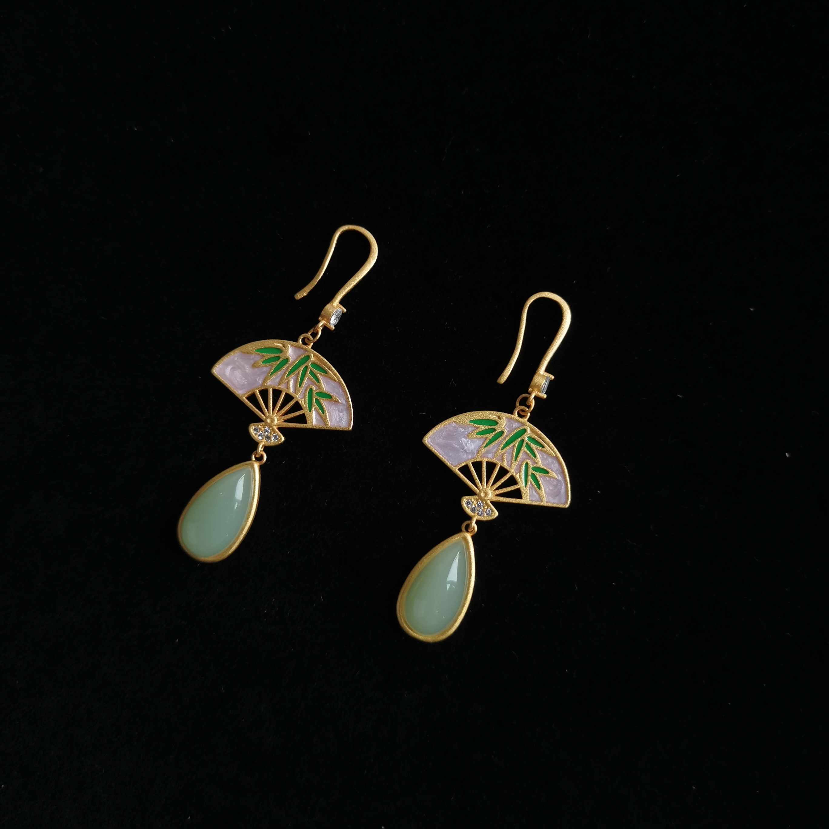 2775【LIANBANGH.K】国风团扇耳环